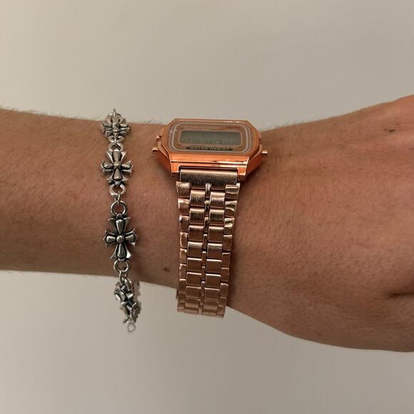 Copied - Casio Digital Watch Black Silver Accents Unisex Retro Y2K Quartz New - Picture 3 of 6